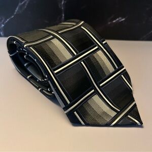 Umberto Frasi Black and Gray Geometric 60” Tie